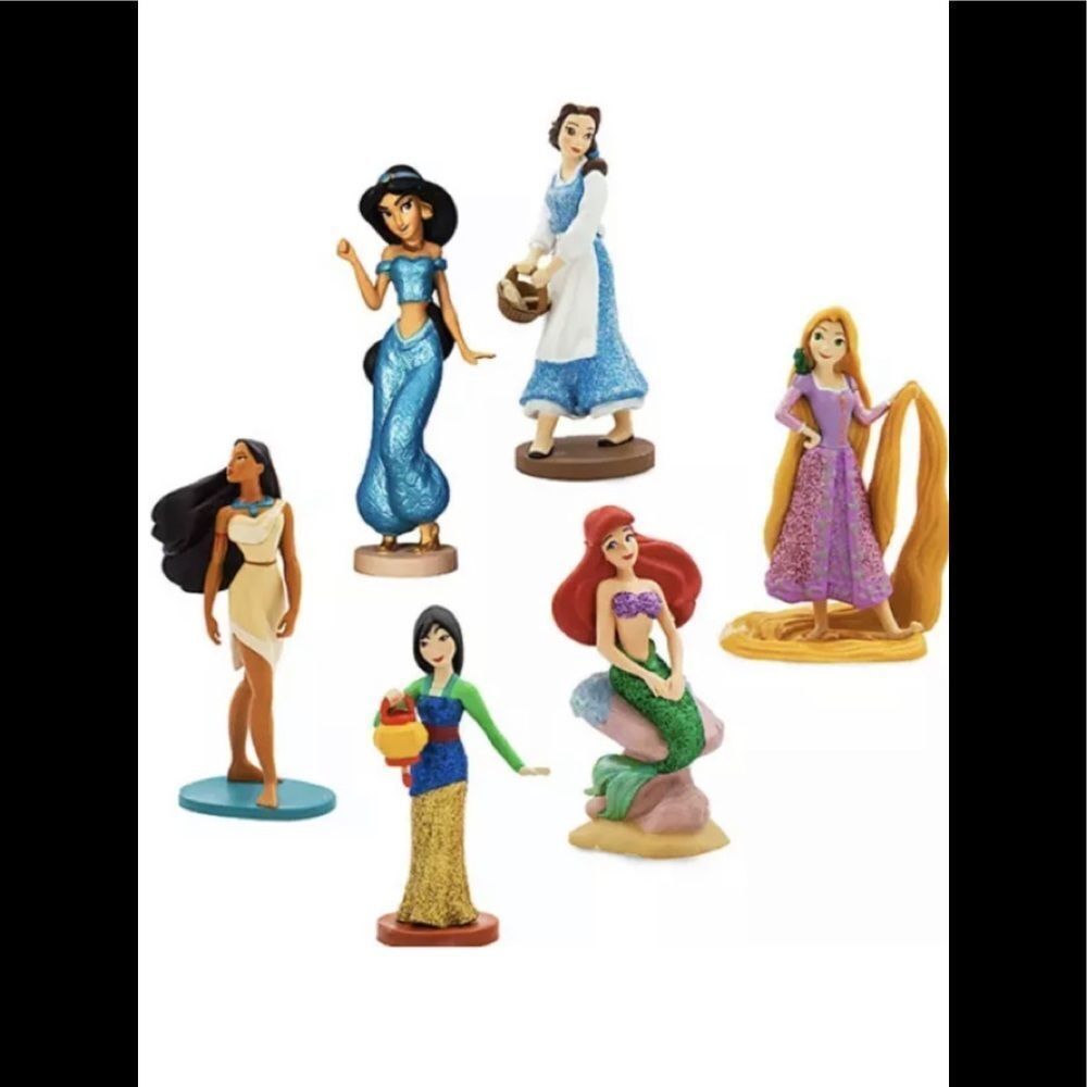 DISNEY PRINCESS FIGURINE PLAYSET SET‎ OF 6 FIGURE CAKE TOPPER SET NEW